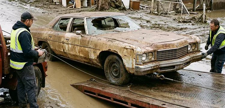 Flood-Damaged Old Car Removal in Detroit